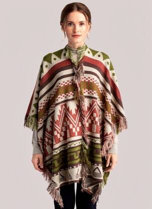Poncho vert MAT. femme