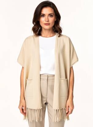Gilet manches courtes coupe droite beige ESQUALO femme