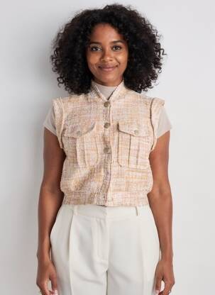Veste casual col rond beige ESQUALO femme