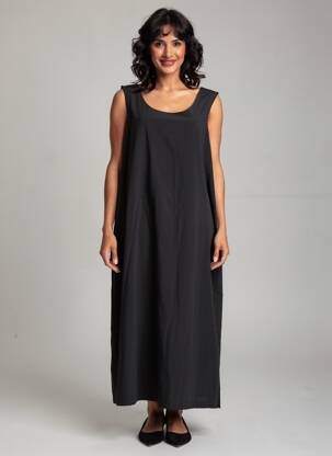 Robe longue sans manche sans manche noir SOPHIA CURVY femme