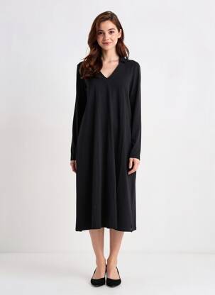 Robe mi-longue manches longues manches longues noir MES SOEURS ET MOI femme