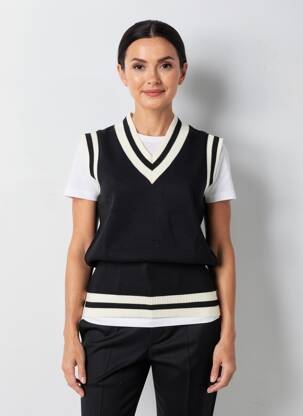 Robe pull coupe droite manches courtes noir MAT. femme