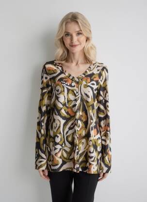 Top stretch manches longues vert AN II VITO femme