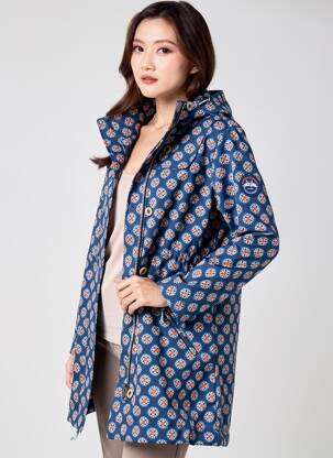 Parka manches longues a capuche bleu BLUTGESCHWISTER femme