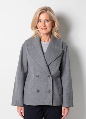 Manteau court coupe droite sans capuche gris MÊME ROAD femme