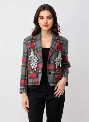 Blazer finition intérieure doublée gris MÊME ROAD femme