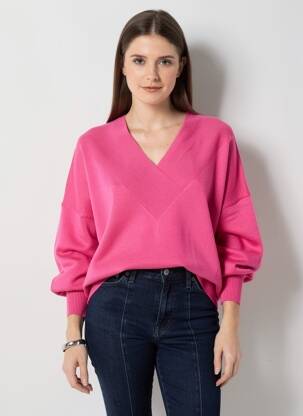 Pull coupe droite manches longues rose ZILCH femme