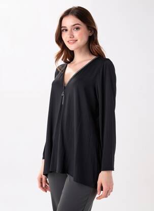T-shirt manches longues manches longues noir AN II VITO femme