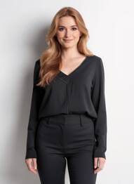 Blouse manches longues manches longues noir AN II VITO femme
