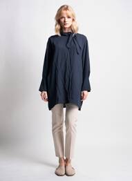 Robe mi-longue manches longues manches longues bleu MÊME ROAD femme