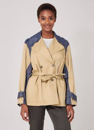 Trench finition intérieure doublée sans capuche beige MÊME ROAD femme