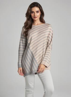 Pull stretch manches longues beige YESTA femme