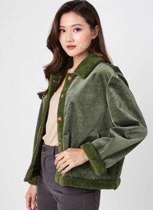 Veste casual coupe droite vert AN II VITO femme
