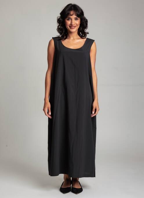 Robe longue sans manche sans manche noir SOPHIA CURVY femme