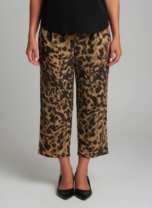 Pantalon 7/8 taille haute taille haute beige MASAI femme