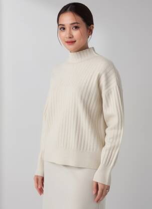 Pull coupe droite manches longues beige clair YAYA FACTORY femme