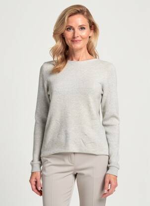 Pull coupe cintrée manches longues gris LE PHARE DE LA BALEINE femme