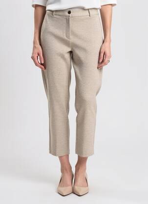 Pantalon 7/8 stretch taille normale beige YAYA femme