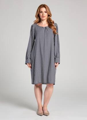 Robe mi-longue imprimé fantaisie manches longues bleu STREET ONE femme