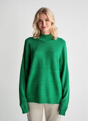 Pull coupe droite manches longues vert STREET ONE femme