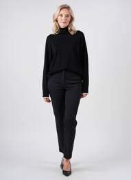 Pull col roulé coupe droite manches longues noir CECIL femme