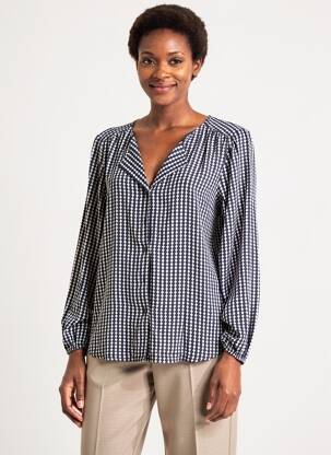 Chemisier coupe cintrée manches longues bleu STREET ONE femme