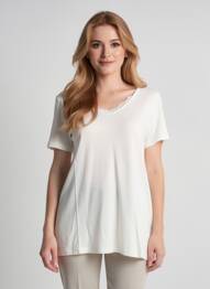 T-shirt coupe droite manches courtes blanc STREET ONE femme