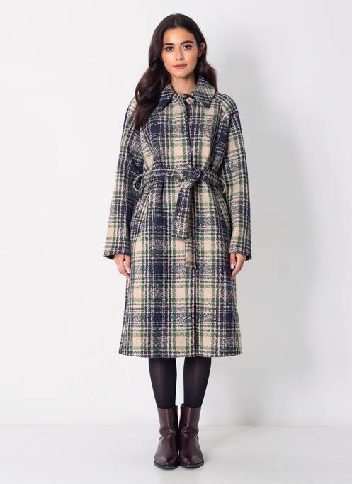 Manteau long coupe cintrée sans capuche bleu LA FIANCÉE femme