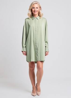 Robe courte manches longues manches longues vert YEST femme