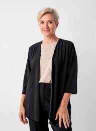 Gilet manches longues col châle noir GEVANA femme