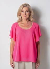Top manches courtes manches courtes rose QUATTRO femme