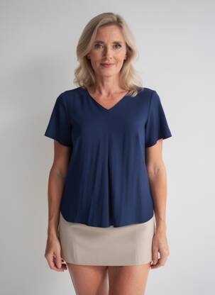 Top manches courtes manches courtes bleu GEVANA femme