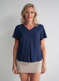 Top manches courtes manches courtes bleu GEVANA femme