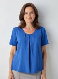 Top manches courtes manches courtes bleu GEVANA femme