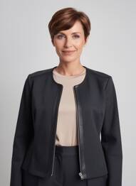 Veste casual col rond noir GEVANA femme