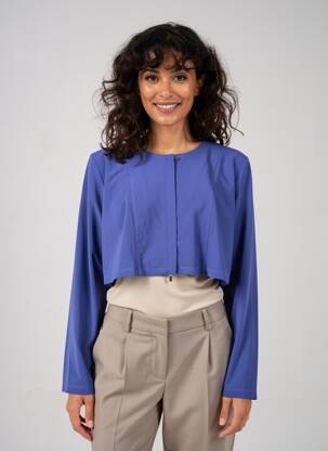 Veste casual col rond bleu 3322 femme