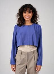 Veste casual col rond bleu 3322 femme