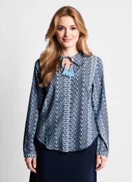 Blouse tissage popeline manches longues bleu LE PETIT BAIGNEUR femme