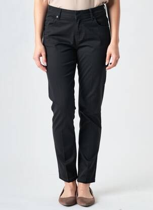 Pantalon slim taille élastique noir GEVANA femme