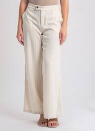 Pantalon large fermeture zippée sous rabat boutonné taille normale beige ESQUALO femme
