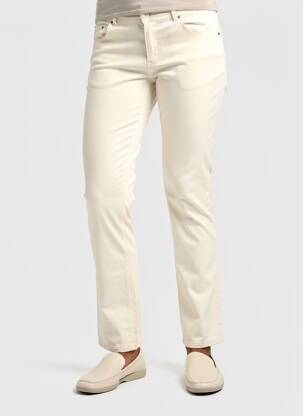 Pantalon slim taille normale taille normale beige GEVANA femme