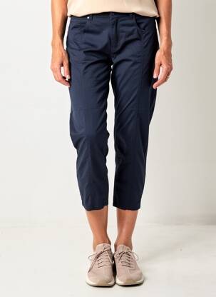 Pantalon 7/8 tissage popeline taille normale bleu GEVANA femme