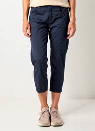 Pantalon 7/8 tissage popeline taille normale bleu GEVANA femme
