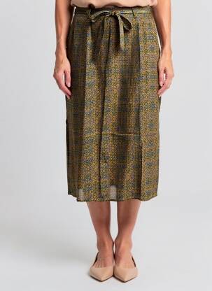 Jupe mi-longue coupe droite jaune LA FIANCÉE femme
