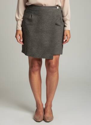 Jupe courte poches gris C'EST BEAU LA VIE femme