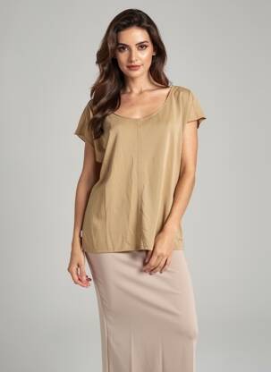 Top manches courtes manches courtes marron SUN VALLEY femme