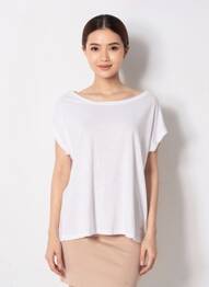 T-shirt coupe droite manches courtes blanc SUN VALLEY femme