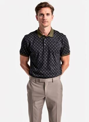 Polo stretch manches courtes noir SUN VALLEY homme