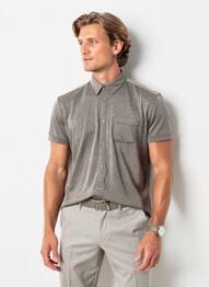 Polo coupe cintrée manches courtes gris SUN VALLEY homme