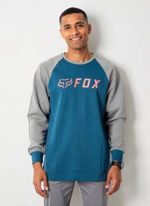 Pull col rond manches longues bleu FOX homme
